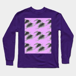 Black strokes on a purple background, abstraction Long Sleeve T-Shirt